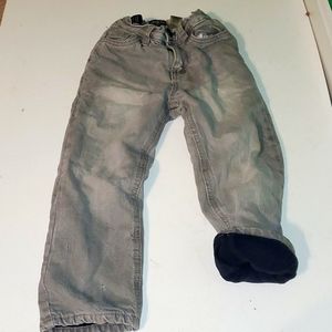 Oshkosh boys 4T grey, fleece lined jeans